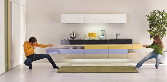 แบบห้องครัวสีสดใสสว่าง